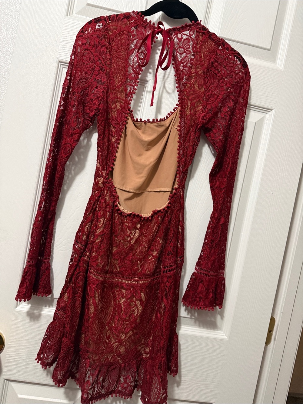 For Love & Lemons Lace Red/Burgundy Dress - Picture 3 of 4